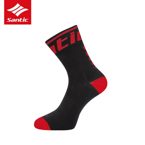 Santic для велосипеда и уличных видов спорта носки для женщин и мужчин дышащие мужские походные велосипедные беговые скалолазание спортивные чулки для мужчин 6C09054 - Цвет: Black-Red