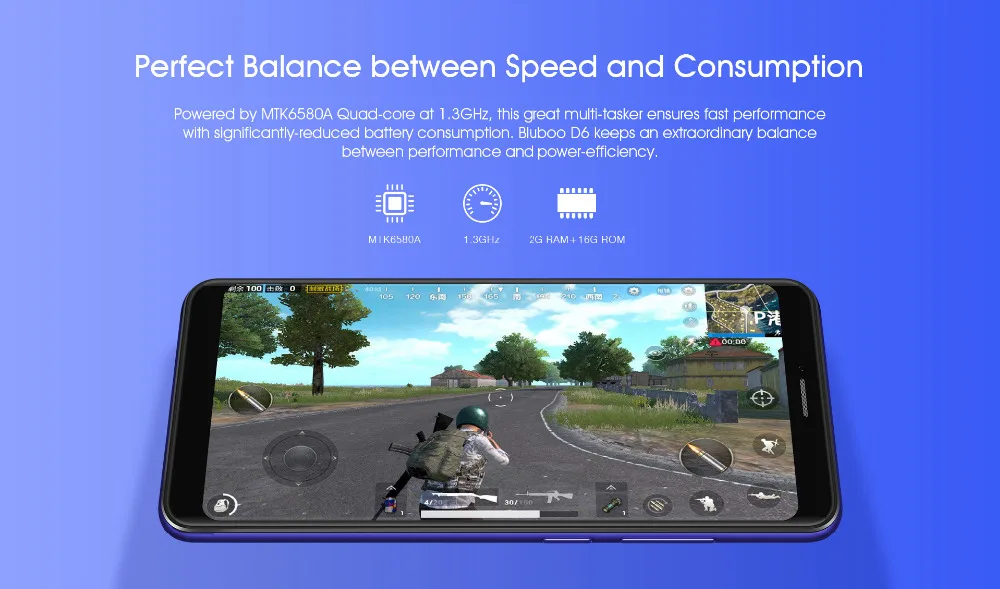 Bluboo D6 Android 8,1 2 Гб 16 Гб 5,5 дюймов мобильный телефон 2700mAhFace разблокировка отпечатков пальцев ID 3g WCDMA с двумя сим-картами смартфон