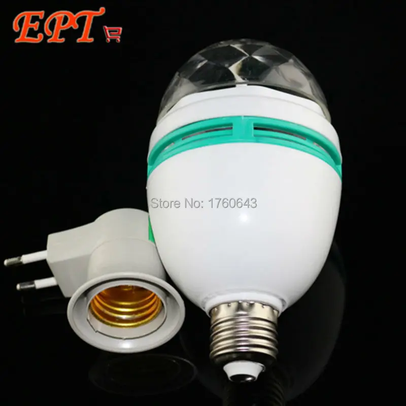 

3W E27 Full Color LED Crystal Voice-activated Rotating Stage Light DJ Lamp Light Bulb Stage Lighting