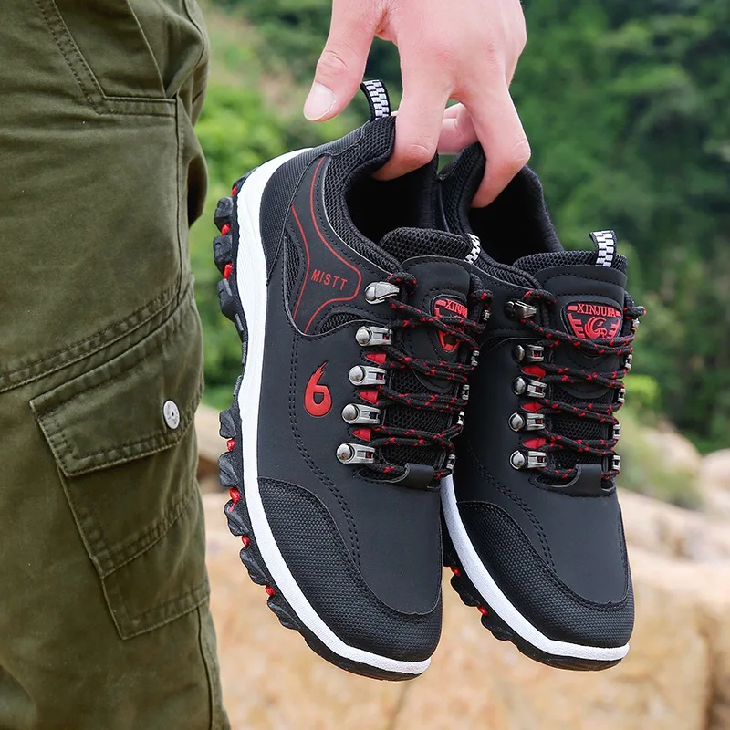 Günstige NAUSK Männer Leder Outdoor Wandern Turnschuhe Männlichen Schuhe Erwachsene Non Slip Casual Military Armee Schuhe Herbst Hard tragen schuhe