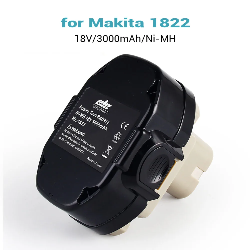 ELEOPTION 2 упак./лот 18 В 3000 мАч Ni-MH Замена Батарея для Makita 18 В 1822 1823 1834 1835 192827-3 192829-9 193159-1