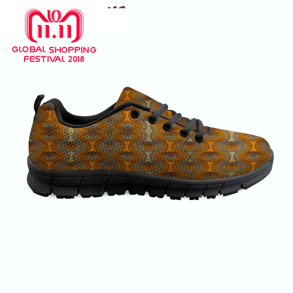 

African style Print Light Weight Flats Female Shoes Casual Women Sneakers Lace Up Women's Air Mesh Shoes Girls