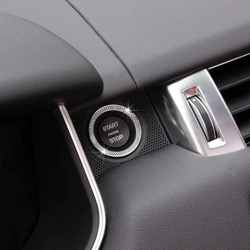 

ABS Chrome Car Engine Start Stop Ring Trim Cover for Land Rover Discovery Sport LR5 Range Rover Evoque Vogue Velar Autobiography