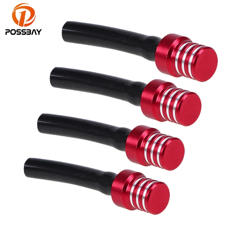 POSSBAY 4PCS/Lot Motorcycle Fuel Tank Breather Pipe 2Ways Valve Vent Breather Tube Pipe Pit Dirt Fuel Caps Black/Red/Blue