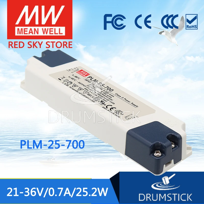

MEAN WELL PLM-25-700 36V 0.7A meanwell PLM-25 36V 25.2W Single Output LED Switching Power Supply