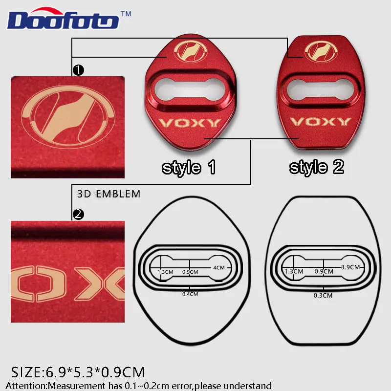 Doofoto стайлинга автомобилей Авто 3D дизайн значок дверной замок чехол для Toyota Voxy Corolla Vellfire, логотипы марок машин аксессуар логотип 4 шт