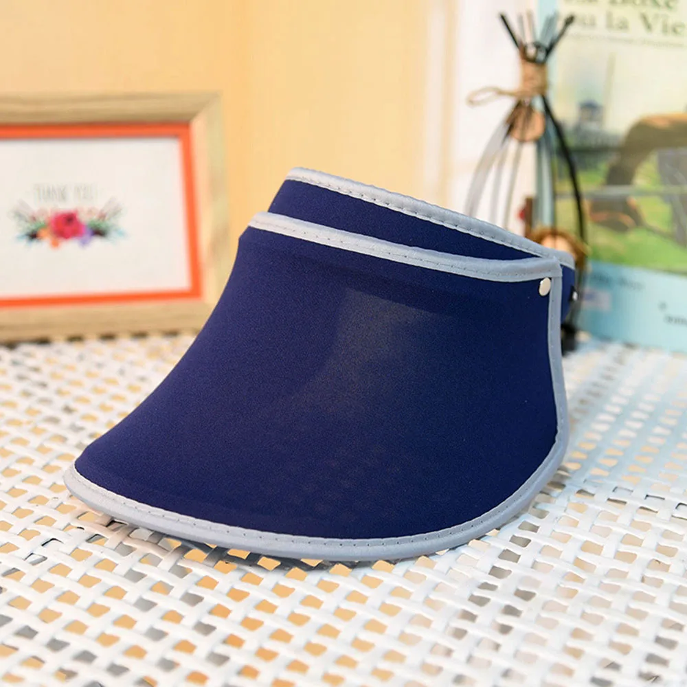 

Summer Women Sun Hat Wide Brim Anti-UV Lady Sunscreen Shade Hat Girl Summer Empty Top Visor Cap Fishing Running Cap Beach Hats