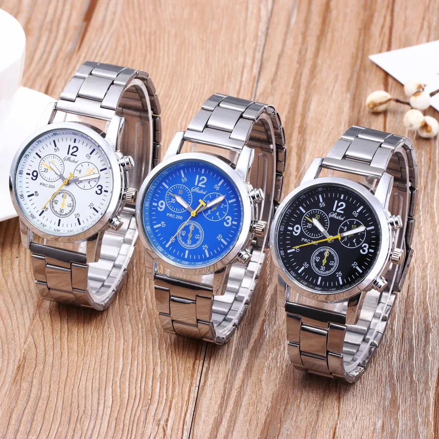 Men Watches Stainless Steel Wrist Date Analog Quartz Watch Mens Brand Waterproof Clock Sport Wristwatches