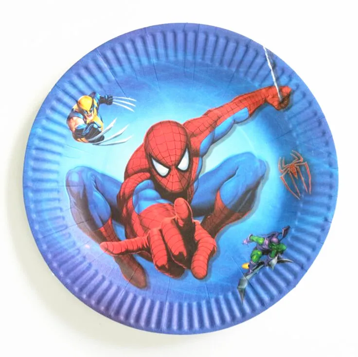 

10pcs spiderman birthday decoration 7inches disposable party paper plates/saucers birthday party tableware cake dishes