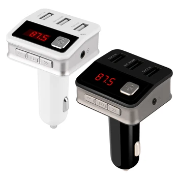 

New 3 USB Multifunctional Bluetooth MP3 Player Universal Handfree Vehicles Car Bluetooth Car Charger FM Transmitter High Quality