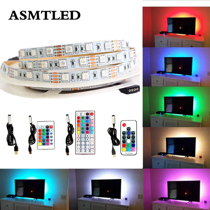 RGB Лента светодиодная с USB 5 В 1/2/3/4/5 м 5050 SMD|Светодиодные ленты| |