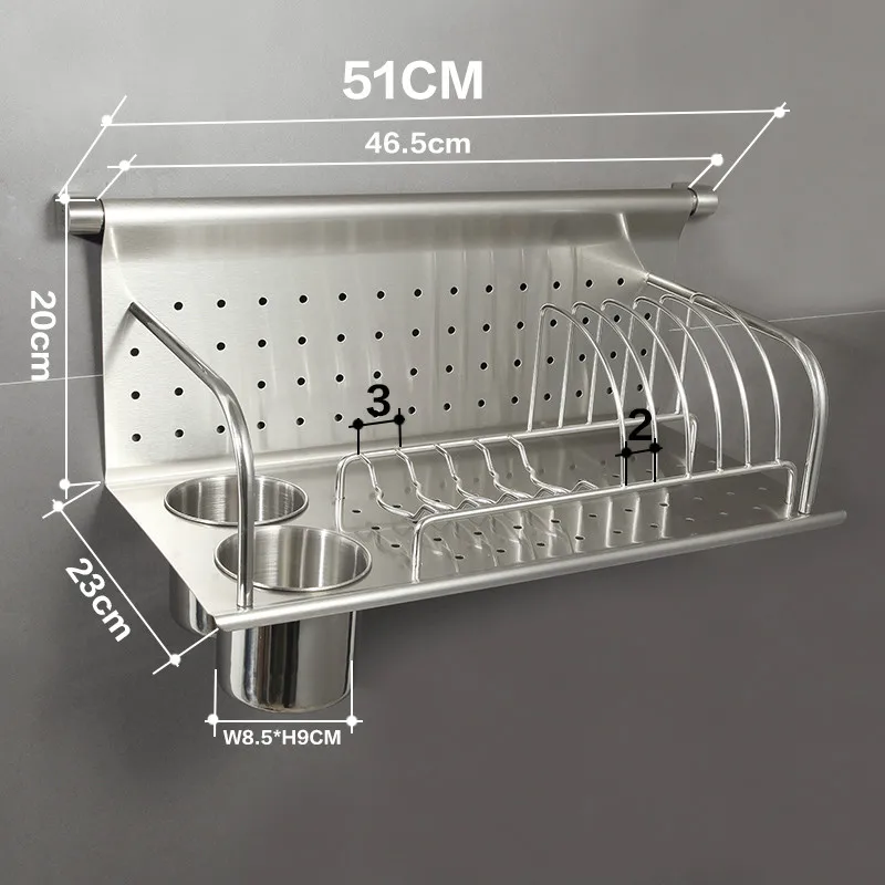 Кухонная сушилка для тарелок из нержавеющей стали, полка для слива тарелок, многоцелевой кухонный стеллаж для хранения, корзинка для палочек для еды LU5173