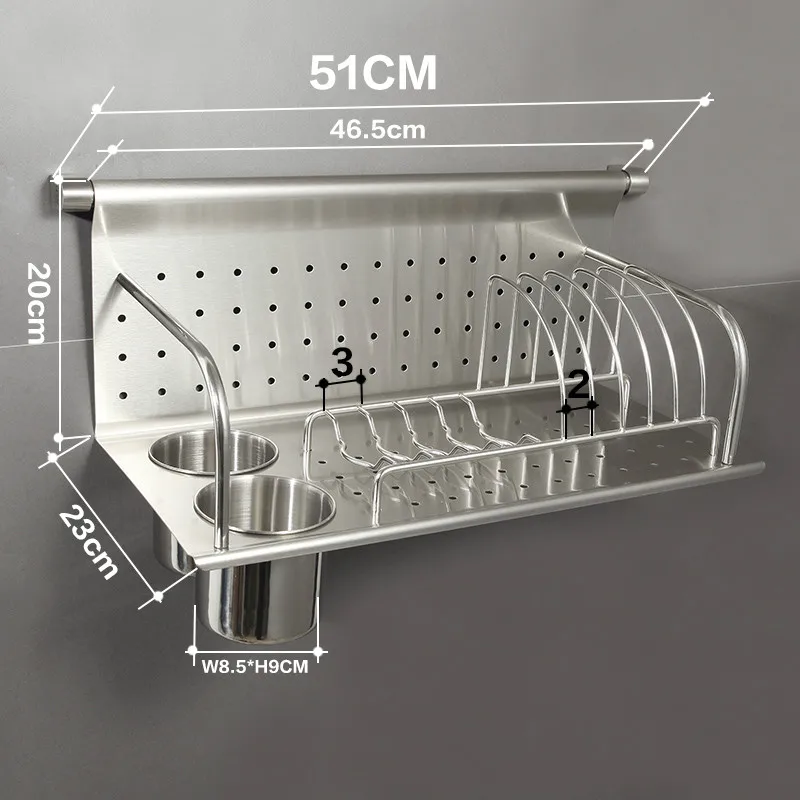  Kitchen stainless steel plate rack plate drain shelf multi-purpose kitchen storage rack chopsticks  - 32875726229