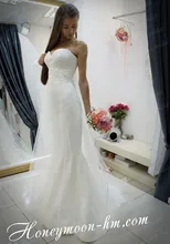 Free Shipping Amazing Design Mermaid Sweetheart Lace Up Back Sweep Train White Elegant Weddingdress With Beadings MF404