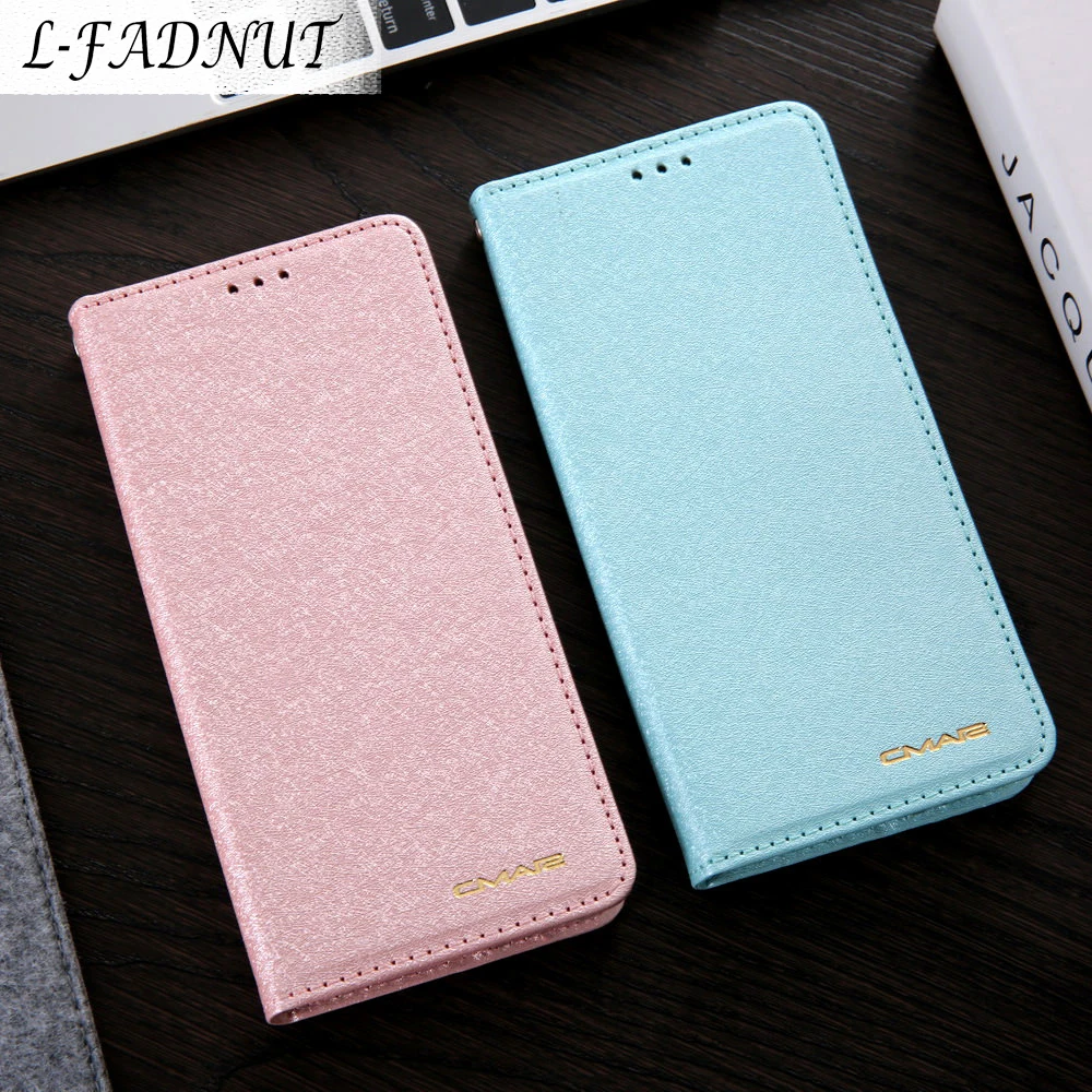 

L-FADNUT Silk Glitter Case For Samsung Galaxy S10 S9 S8 Plus S7 Edge Note 8 9 Women Luxury Bling Flip Wallet Leather Cover Coque
