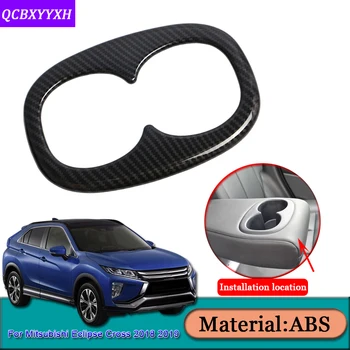 

Car Styling For Mitsubishi Eclipse Cross 2018 2019 Rear Water Cup Holder Frame Cover Internal Decoration Sequins Car Accessories
