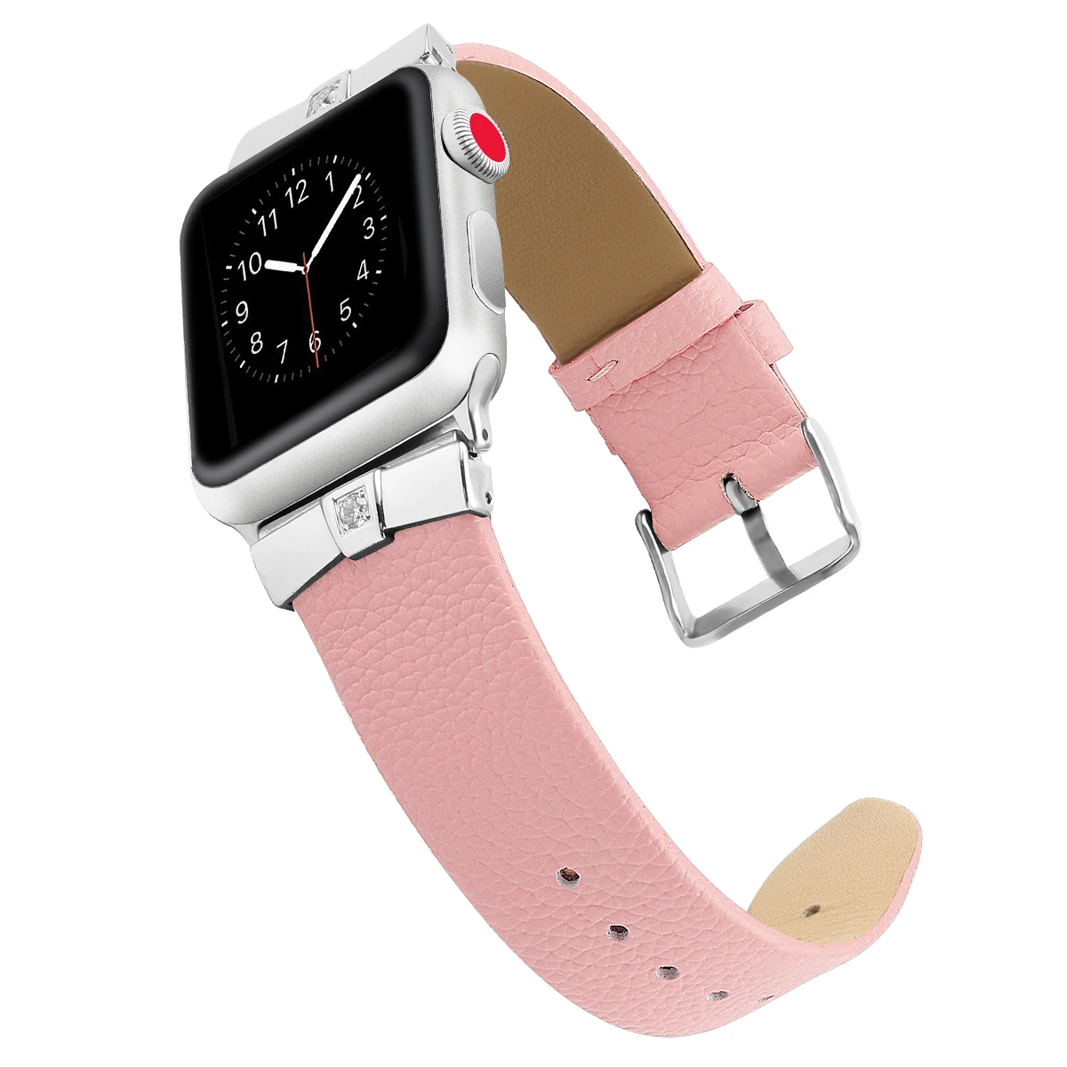 

New Fashion Women Strap for Apple Watch 38mm 40mm 42mm 44mm Band Genuine Leather for Apple Watch Series 2 3 4 With rhinestone