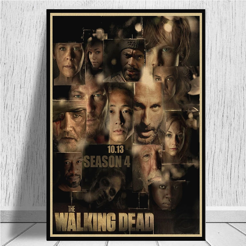 The Walking Dead Season 7 retro Kraft Posterv Wall Sticker Home Bar Posters Home Decor Gift