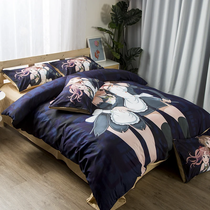 Japanese Anime Catoon Kawaii Maid Bedding Sets 3d Fitted Carpet
