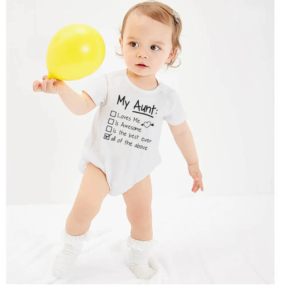 عمتي يحبني و رهيبة الطفل السروال القصير طفل صبي فتاة الملابس Roupas بيبي الرضع جمبسوت للأطفال الوليد ملابس الطفل الصبي 0-24 M