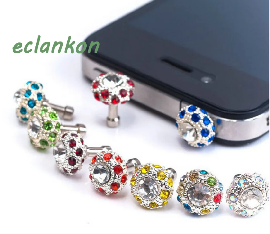 bird's nest 3.5mm Diamonds Dust Plug Cap for iPhone Samsung Earphone