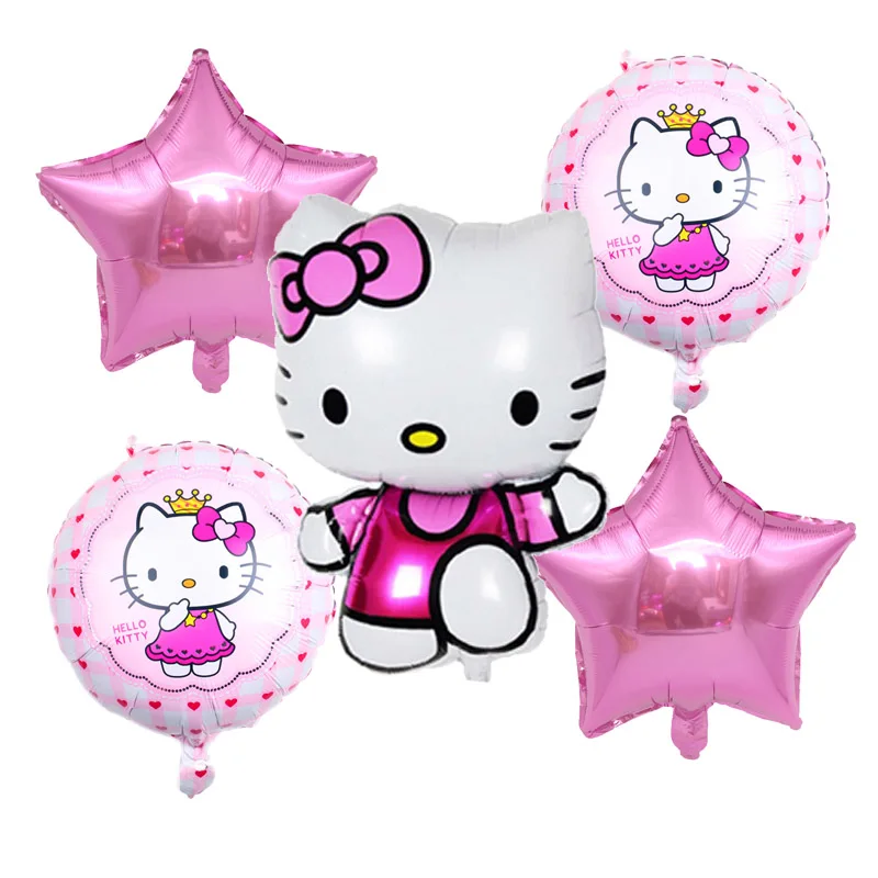 5 шт./лот, гелиевые шары из фольги с рисунком hello kitty, праздничные шарики для свадебного украшения, игрушки для детей