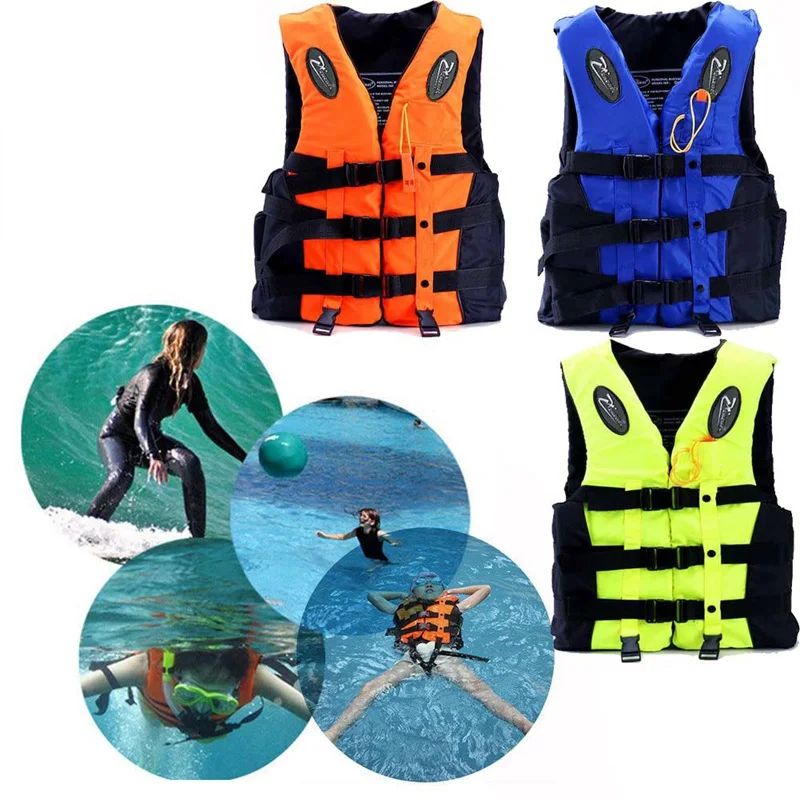 الكبار الأطفال سترة سترة المهنية السباحة القوارب انجرف الحياة سترة مع صافرة المياه الرياضة السلامة رجل سترة