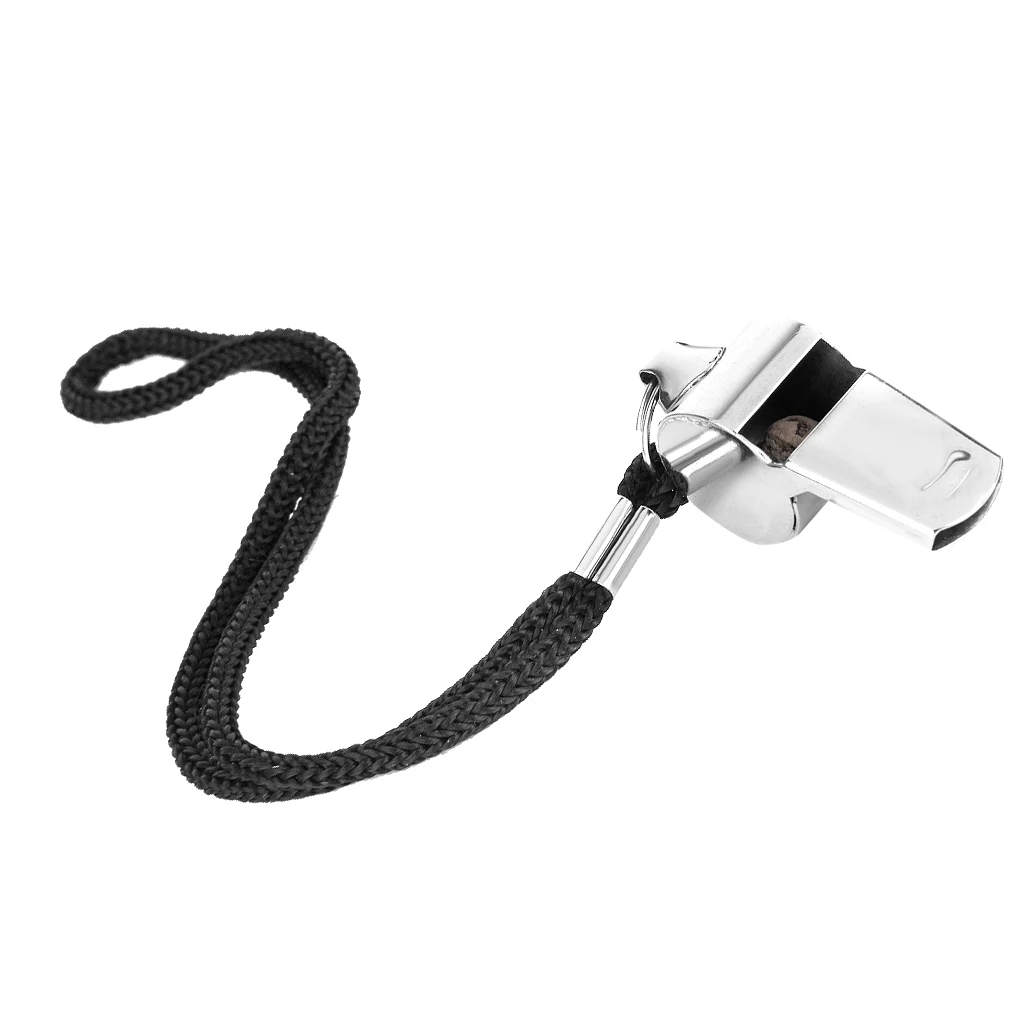 Brand New Metal New Arrival Metal Referee Whistle And Lanyard Football Soccer With Lanyard for Team Sports 