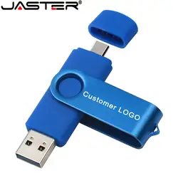 JASTER OTG USB флэш-накопитель металлический накопитель usb флешка 8 ГБ 16 ГБ 32 ГБ 64 Гб 128 ГБ фактическая емкость флешки для Android смартфона