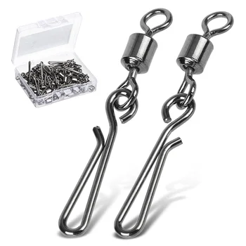 BEST OFFER ❤️ DONQL 10/20/50pcs Fishing Swivels Connector 2#-10# Interlock Pin Snap Rolling Swivel For Fishhook Lure Carp Fishing Accessories - discount item 25% OFF Sports & Entertainment