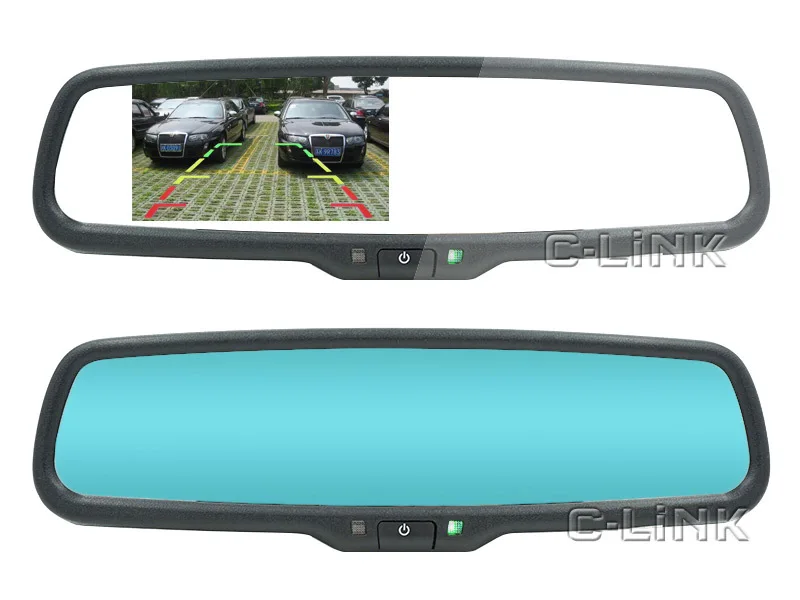 Автомобильное парковочное зеркало заднего вида с монитором 4," 800*480 TFT LCD с автоматическим затемнением специальный кронштейн 2 видеовхода для камеры заднего вида