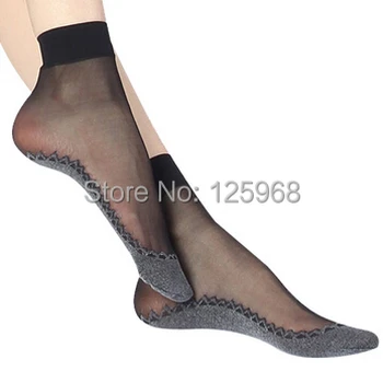 Hot Sale! 4Pairs Velvet Spun Silk Yarn Cotton-Sole Women Socks High Quality Noil Silk Invisible Seamless Pack Women Ankle Socks