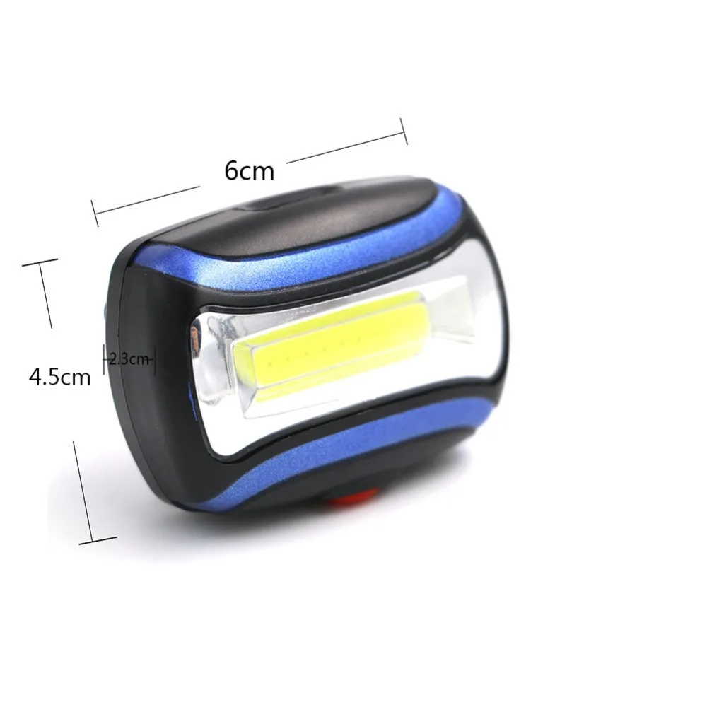 COB светодиодный портативный мини-головной светильник для ночной рыбалки, налобный фонарь для кемпинга, верховой езды, карманный светильник, 3 режима, налобный светильник с использованием 3* AAA