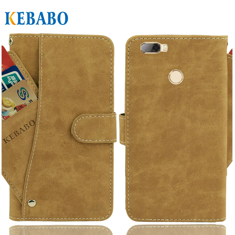 

Vintage Leather Wallet DEXP G150 Case 5" Flip Luxury 3 Front Card Slots Cover Magnet Stand Phone Protective Bags