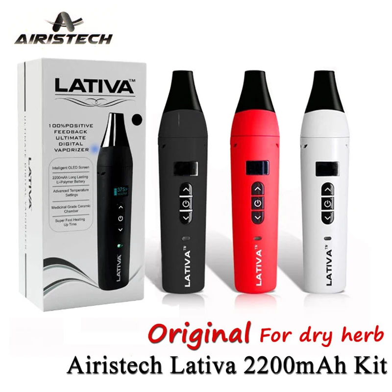 Prix pour Herbe sèche Vaporisateur D'origine Airistech Lativa 2200 mAh En Céramique Chambre de Chauffage OLED Elektronik Sigara e Narguilé Vaporisateur Stylo VS boîte mod Prix pour Herbe sèche Vaporisateur D'origine Airistech Lativa 2200 mAh En Céramique Chambre de Chauffage OLED Elektronik Sigara e Narguilé Vaporisateur Stylo VS boîte mod