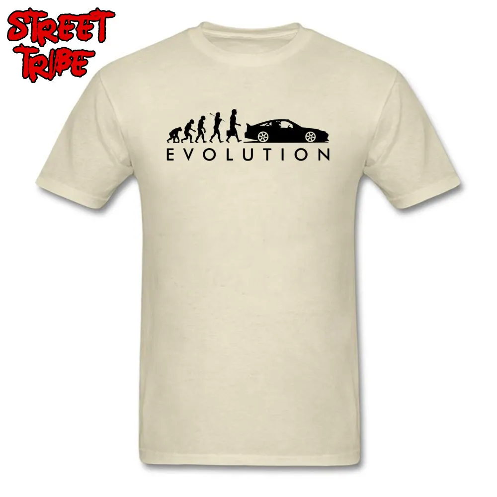 High Quality Evolution of Pilot 5 4256 Casual Short Sleeve T Shirt Fall O Neck Pure Cotton Tees for Men T-Shirt Comics Evolution of Pilot 5 4256 beige