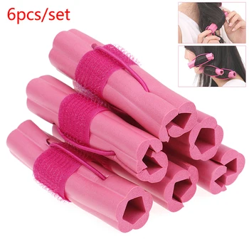 

6pcs DIY Wavy Magic Foam Sponge Hair Curler Hair Soft Hair Curler Rollers Styling Tools For Travel Home Use Hot sale