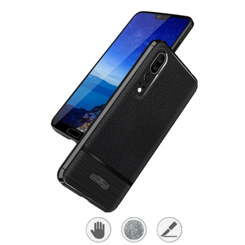 

for huawei honor 9 lite fitted shockproof back cover anti-skid anti-fingerprint silicone soft black tpu phone case