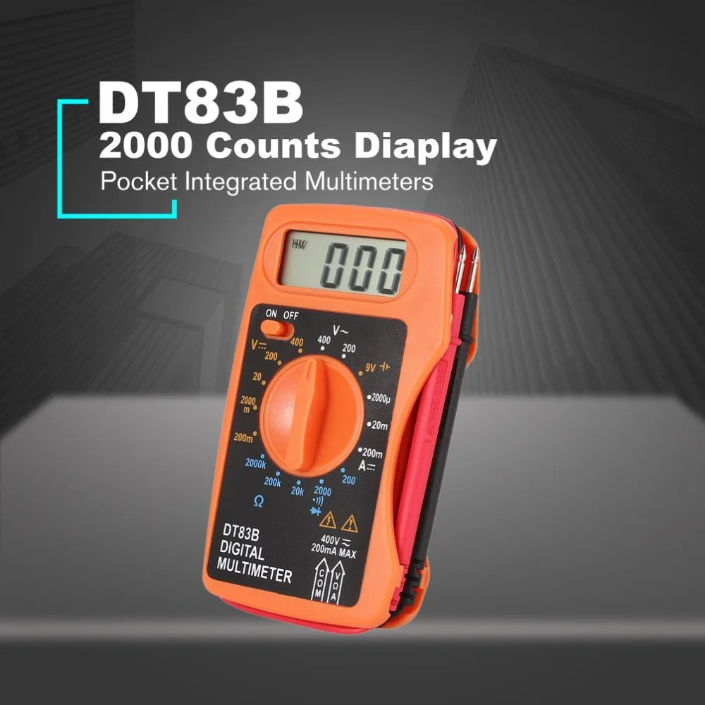 DT83B Карманный интегрированный цифровой мультиметр AC/DC измеритель напряжения