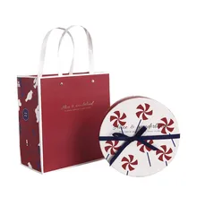 Cocostyles изготовленный на заказ пустой потрясающий ветряная мельница печать круглая коробка с сумкой руки и лентой для элегантный свадебный подарок коробка упаковка