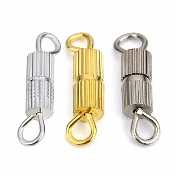 

YYW 50PCs Screw Clasp Designer Jewelry Findings Gold-color 12x3mm Hole 2mm Wholesale Accessories Clasps DIY Making for Necklaces