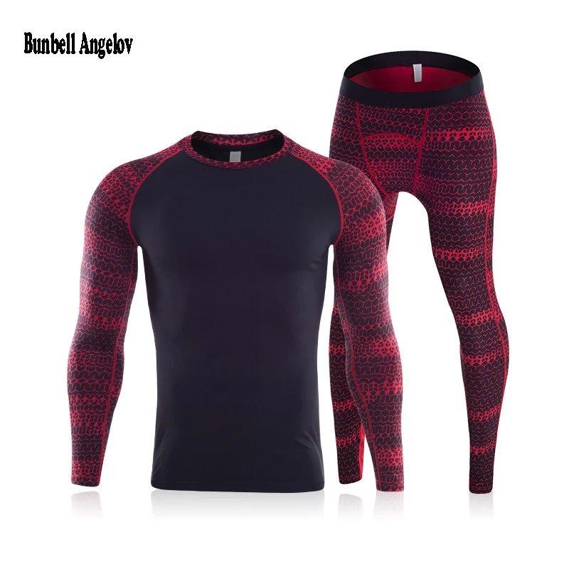 

Winter Thermal Underwear Men Hot-Dry Warm Long Johns Set Print Male Warm Fitness Thermo Compression lucky Underwear Set 2018