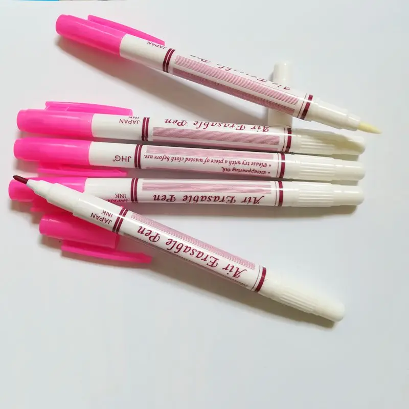 JHG Two Head Pink Fabric Paint Marker With Eraser Air Erasable Marker Pen For Sewing Chalk Pen Clothing Marking Fabric Paint Pen4
