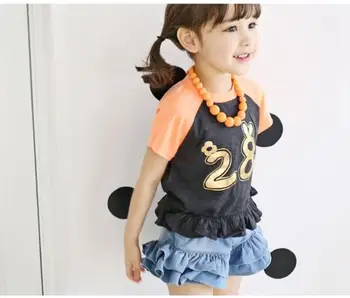 

New Children Casual Clothes Sets for Girls Tollder Summer Cartoon Baby Kids Flower Monna T Shirt Tutu Skirt Sport Clothing Sets
