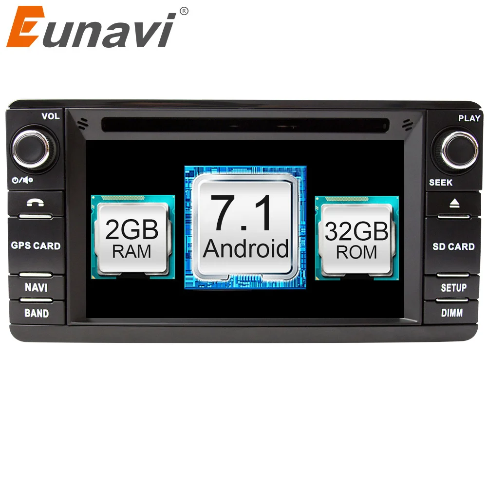 Eunavi 2 Din Android 7 1 автомобильный dvd-плеер для Mitsubishi Outlander 2016-2013 Pajero Радио Стерео gps