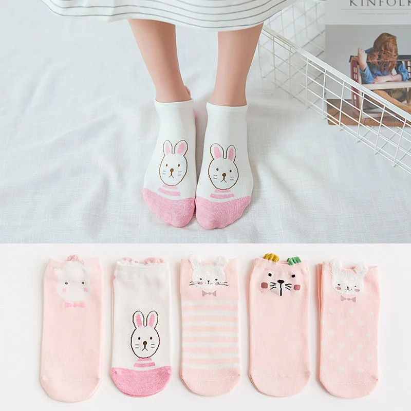 

10 pairs / bag new three-dimensional boat socks followed by love socks, women's cotton straight feathers Feathers Socks