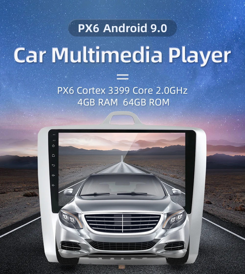 4G ram+ 64G Android 9,0 автомобильный Радио мультимедийный плеер для Ford Focus Mk2 Mk3 2004 2005 2006 2007 2008 2009 2010 2011 gps навигация