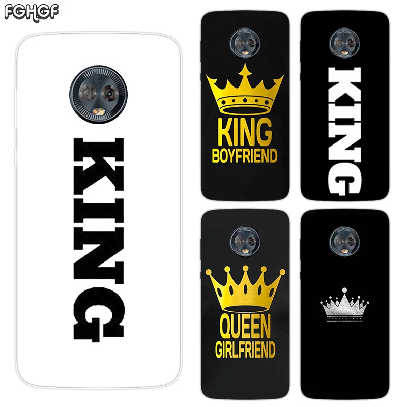 Чехол-накладка с силиконовым корпусом King Queen для Motorola MOTO G5 G5S G6 E4 E5 Plus G4 Play X4 |