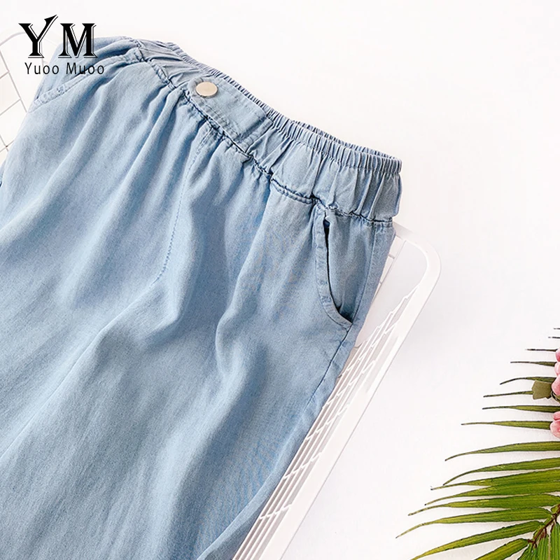 YuooMuoo Good Quality Soft Tencel Summer Jeans 2019 New Hot Ladies Jeans Thin Women Straight Jeans Pants Elastic Waist Mom Jeans YuooMuoo Good Quality Soft Tencel Summer Jeans 2019 New Hot Ladies Jeans Thin Women Straight Jeans Pants Elastic Waist Mom Jeans