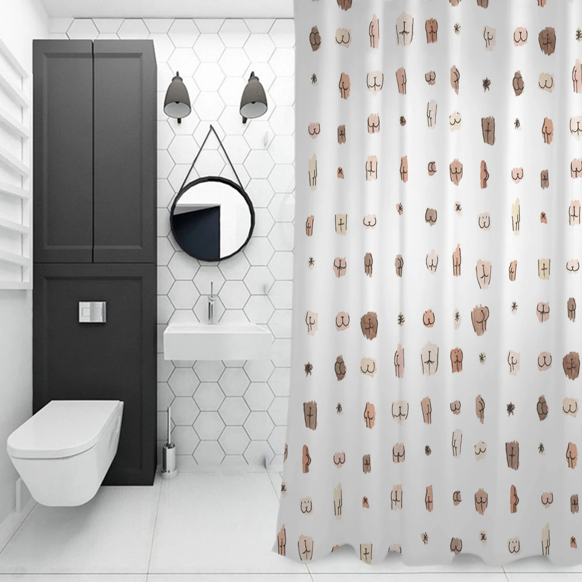 Окурков удлиненная ткань ванна шторы Ванная комната Декор наборы с крючками